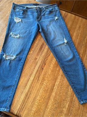 Flying Monkey Platinum Distressed Straight Leg Jeans - Made in USA